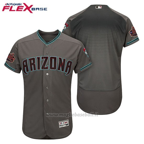 Maglia Baseball Uomo Arizona Diamondbacks Grigio Aqua Alterner 20 Anniversario Flex Base